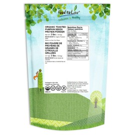 Organic Toasted Pumpkin Seeds Protein Powder, 3 Pounds - 60% Protein, Non-GMO, Pure, Plant Based,Vegan, Kosher, Bulk, Great for Baking, Drinks and Smoothies