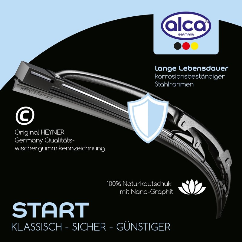alca® Windscreen Wiper Ideal for Fiat Panda (10.2003-12.2012) Start, Joint