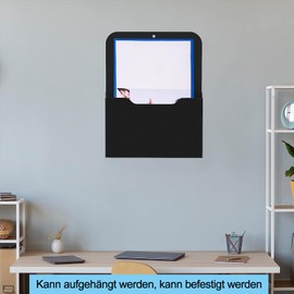 Magnetic File Holder, 2 Pieces Magnetic Paper Holder, Document Holder, Office Supplies, Storage, A4 Papers, Letter Holder, Magnet, Organiser, for Whiteboards, Fridge, Black