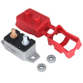 RKURCK 6-28V 40 Amps Circuit Breaker Manual Reset for Automotive RV Marine Boat with Protective Red Belt Cover (40A)
