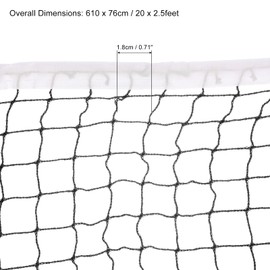 PATIKIL 20x2.5ft Badminton Net, Badminton Court Netting Replacement 0.71x0.71 Mesh with Box for Outdoor Indoor Beach Backyard, Black