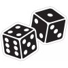 Decals of America Pair of Dice Vinyl Decal 6 inches wide