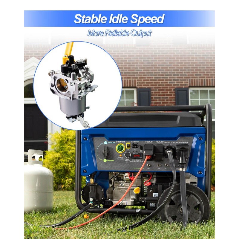 Dual Fuel Portable Generator Carburetor Kit with 3 Gaskets Fit
