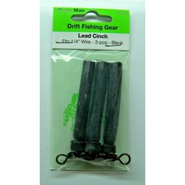 Beau Mac Lead Cinches Beau Mac 1/4" 3 Ct Black Drift Fishing Tackle w/Cross Line Swivel