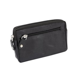 LEAS Key Case Extra Flat with RFID Protection, No Data Reading or Copying of Wireless Car Key Possible – Key Function Remains Genuine Leather, Black, black