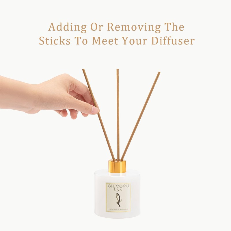 Chloefu Lan Sandalwood Reed Diffuser,6.7 oz Natural Essential Scented Oil