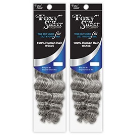 Foxy Silver (Foxy Weave - Hh Ocean Wave 8 Inch - 2 Packs) - Human Hair Weave in 280
