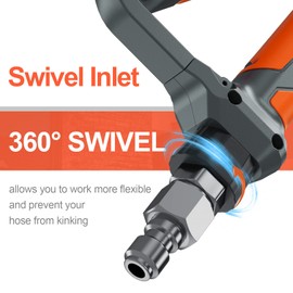 Heliwoo High Pressure Washer Gun with Swivel Ends, Power Washer Gun with M22 14mm & 15mm Fitting, 3/8" Swivel USA-NPT Thread, 7 Nozzle Tips, Replacement Extension Wand - 3600PSI/5.5 GPM