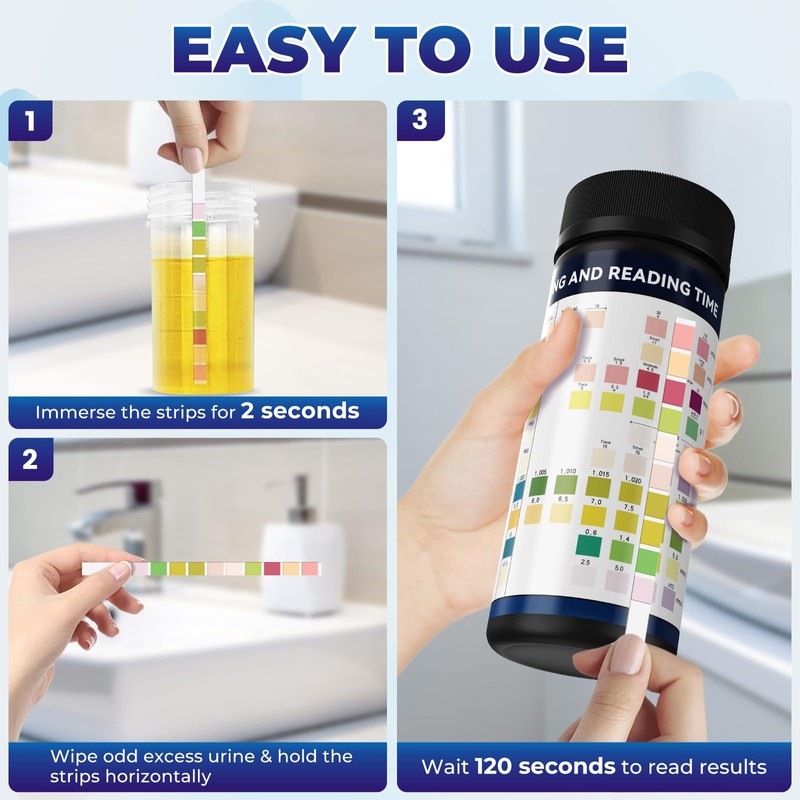 NewPos Urine Test Strips for Urinalysis: 10-in-1 125 CT Urinalysis