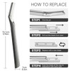 Dermaplane Razor for Women, Face Razor with 3 Stainless Steel