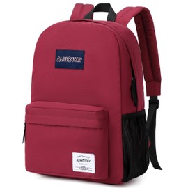 AO ALI VICTORY - Mochila grande para mujeres y hombres, mochila escolar para niñas y niños, mochila ligera para portátil de viaje, Rojo -