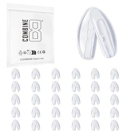 Combine8 Eyeglass Nose Pads, 30 Pairs Plug-in Clear Soft Silicone Glasses Nose Pad, Nose Pads for Eye Glasses Sunglasses and Eyewear
