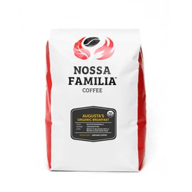 Nossa Familia Organic Fair-Trade Medium Roast Ground Coffee Beans – Smooth, Balanced and Low Bitterness - Sourced from Small Peruvian Farms – Augusta's Organic Breakfast 2lb Bag for Coffee Enthusiasts