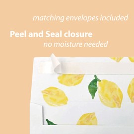 Gooji 4x6 Lemon Thank You Cards (Bulk 36-Pack) Matching Peel-and-Seal White Envelopes Assorted Set Birthday Party, Bridal Shower, Baby Shower, Weddings, Graduation Blank Notes