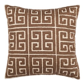 SAFAVIEH Pillow Collection 18-Inch, Chy Natural Hemp Greek Key Throw Pillows (Set of 2)