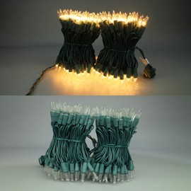 Christmas Lights Clear Mini Green Wire 200 Counts 53FT Lights - UL Listed Connectable String Lights for Indoor and Outdoor Use for Xmas Trees Wreath Holiday Garden Decorations