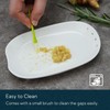 KITCHENDAO 3 in 1 Porcelain Ginger Grater Tool Spoon Rest