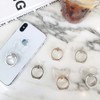 hold-181 Smartphone Ring Clear Transparent Simple Stand Holder Ring Rhinestone