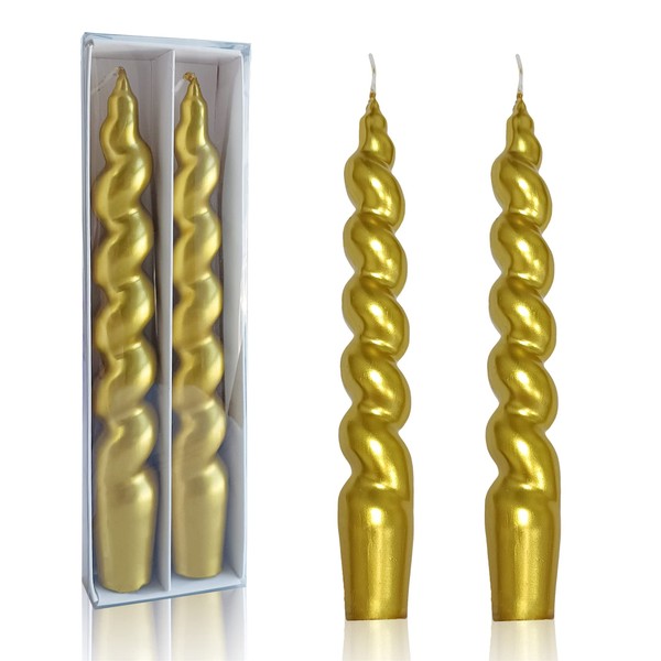 Metallic Twisted Candle Tapered Candlesicks - 7.5Inch Short Candle Sticks