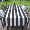bnhjsdw Strips Print Outdoor Tablecloth with Umbrella Hole for Rectangle