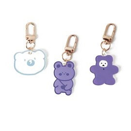 ZHSH Kawaii Bear Backpack Decorations Pendant for Girls,Cute Cartoon Keychains for Airtag Bag Handbag Schoolbag Wallet (C-3PCS)