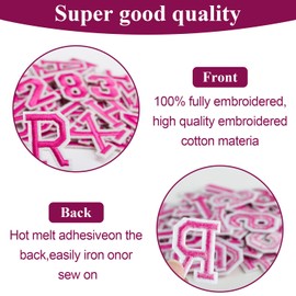 Iron on Letters and Numbers Patches for Clothes DIY Embroidered Patch A-Z, Numbers 0-9 Applique for Clothes Hats Backpacks Jackets Pants DIY Accessories (72pcs-Blue, Pack of Letter and Number)