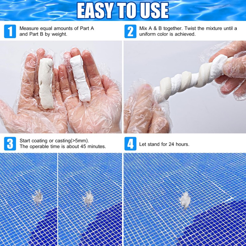 Pool Putty - 10oz 2 Part Epoxy Pool Repair Kit