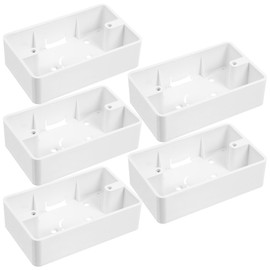 5 Pcs White Wall Mount Electrical Outlet Boxes - Surface Mount Junction Box for Safe Installation in Homes and Offices - Durable Abs Design for Low Voltage Applications