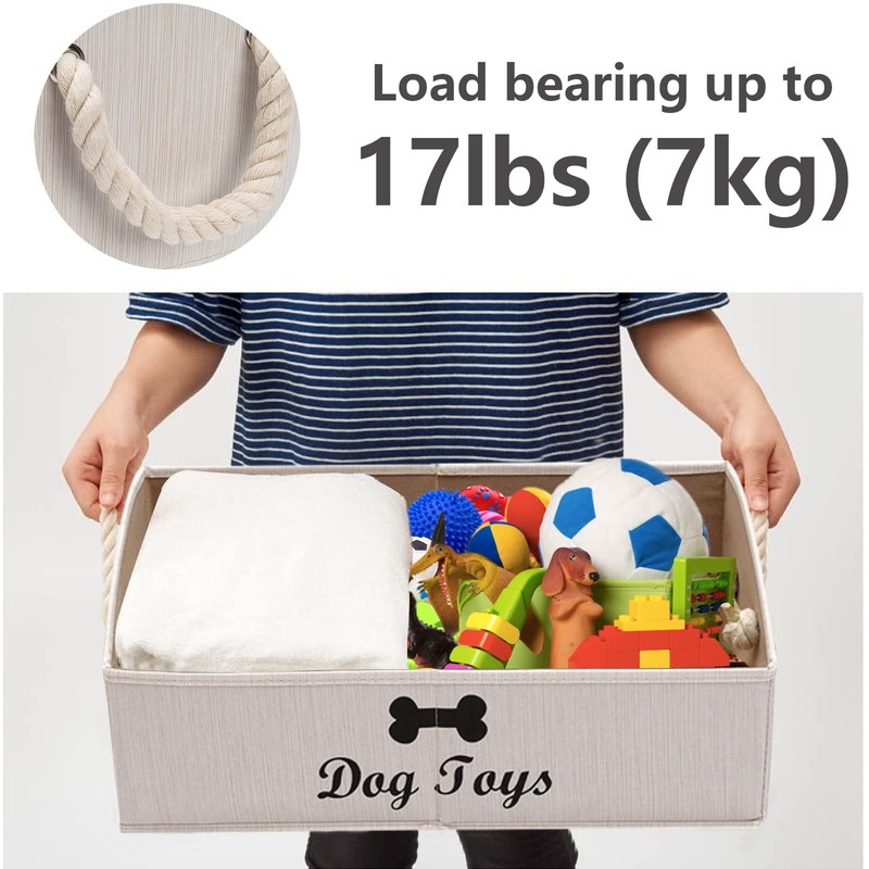 Geyecete Large Dog Toys Storage Bins - Foldable Fabric Trapezoid