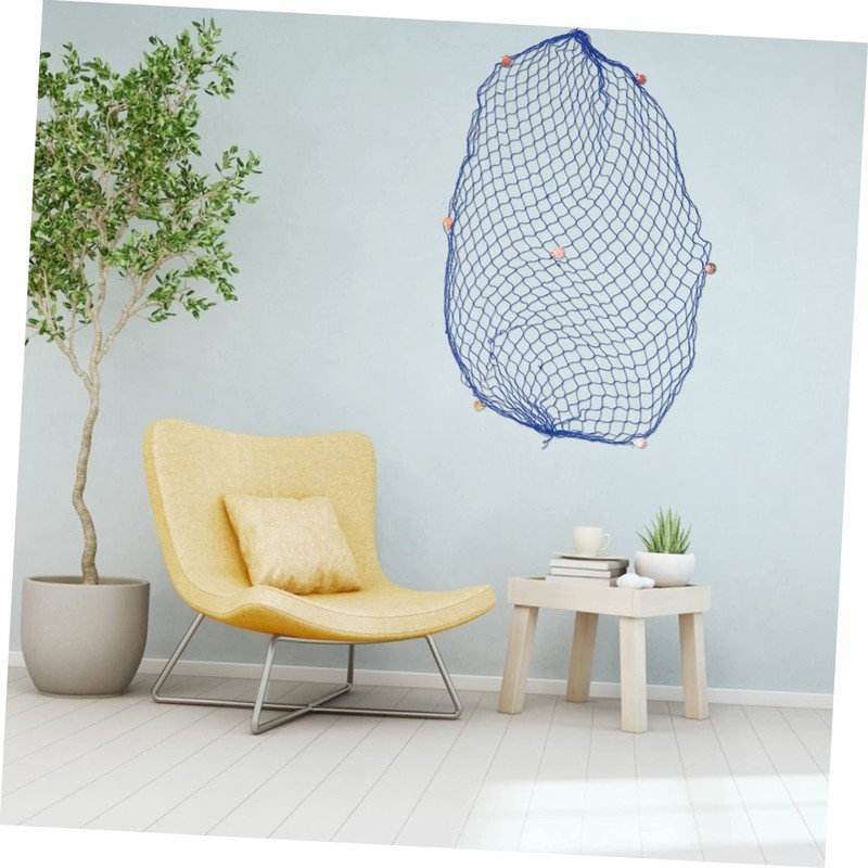 Kisangel Decorative Wall Hanging Fishing Net Mediterranean Cotton Photo Props