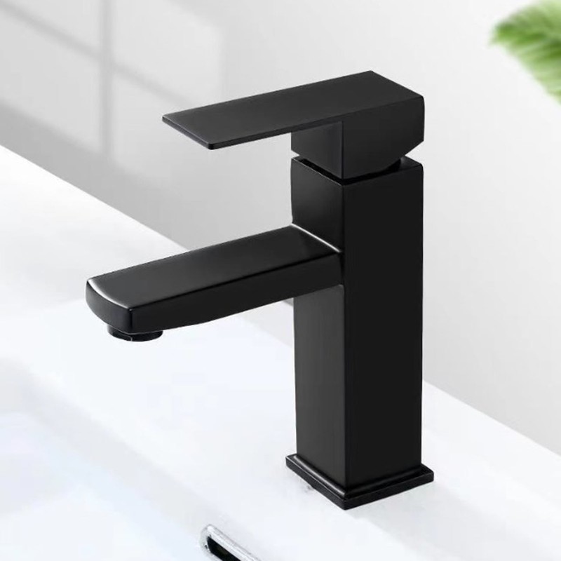 Basin Faucet Stainless Steel Surface Black Baking Paint Bathroom Sink