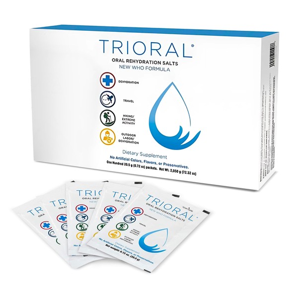 TRIORAL Hydration Electrolytes Powder (100Pack)-Rapid Rehydration Solution,Essential Hydrating Formula,Combat Dehydration