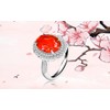 Created Orange Garnet Birthstone Rings Oval Engagement Wedding Ring Women