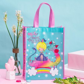 Holijolly Recycled Gift Bag with Handles, Medium Gift Bag with Fantastic Design and Make Today Amazing Lettering, Perfect for Girls, Women, Birthday, Party - 33 x 25.4 x 12.7 cm