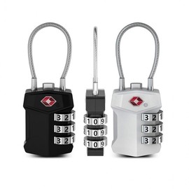 TSA Approved 3-Dial Wire Combination Luggage Lock TSA Wire Combination Lock (Silver) 2ea