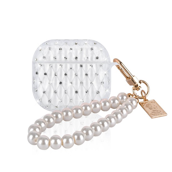 DiyGody for AirPods 4th Generation Case with Pretty Pearl Wrist