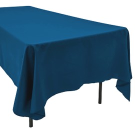 AK TRADING 100% polyester Rectangular Tablecloth 60" X 126", Teal Blue, 1 count 1 Countteal Blue