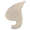 Full Shine Tape in Hair Extensions Remy Human Hair White