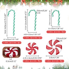 NBEADS 80 Pcs Mini Christmas Candy Cane Decorations, Christmas Theme Artificial Lollipop Christmas Tree Hanging Ornaments DIY Decorations Accessories for Xmas Home Indoor Outdoor Party Decoration
