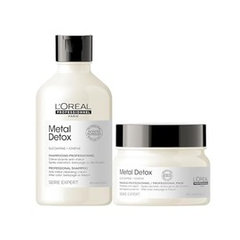 LOreal Professional. Metal Detox Shampoo 300ml previene quiebre  LOreal Professional. Metal Detox Mascarilla 250ml preserva color protege cabello     