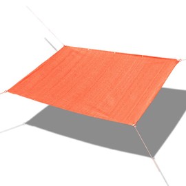 Alion Home© Custom Sized Straight Edge Sun Shade Sail with Anti-Rust Grommets and Stainless D-Rings (10' x 20', Terracota Red)