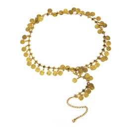 ILuvatar metal belt for women Antique Gold Belly Dance chain Western Women's Belt punk belt carving belt 44" M07