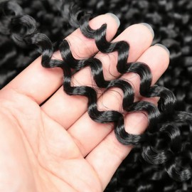 LECIPO Passion Twist Hair 24 Inch 7 Packs Black Women Curly Water Wave Braiding Hair for Butterfly Style Crochet Braids Bohemian Hair Extensions