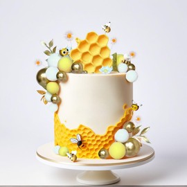 Biene Tortendekorationen Biene Cupcake Topper Honigkamm Dekorationen Gänseblümchen Tortenaufleger Abejitas Para Decoracion für Babyshower Bridal Shower Geburtstag