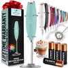 Zulay Powerful Milk Frother (4 Duracell Batteries Included) - Handheld
