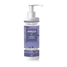 Capellissima Professional Anti-Yellow Shampoo for Blonde, Grey or White Hair, Neutralises Yellow Reflections, Instant Shine and Luminosity, Enriched with Argan Oil, 250 ml