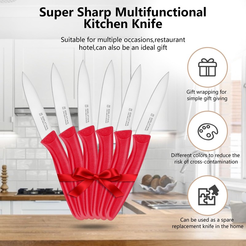 targzier Paring Knives with Straight Edge,Spear Point,Stainless Steel Paring Knife