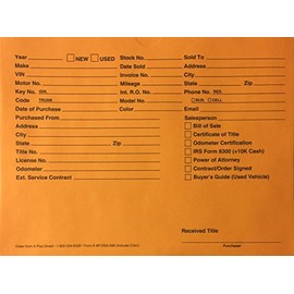 A Plus Vehicle Dealer Envelopes Deal Jackets Orange 200 Qty. (U6)