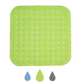 Cresitch Shower Mat, Non-Slip Shower Mat, 47 x 47 cm, Shower Mat, Non-Slip Square, Bath Mat, Shower Mat, Non-Slip Shower Mats with Suction Cups, Shower or Bathtub, Blue
