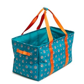 Vera Bradley Ripstop Large Car Tote Bag, Aqua and Orange Bandana Paisley